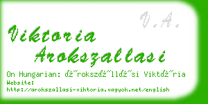 viktoria arokszallasi business card